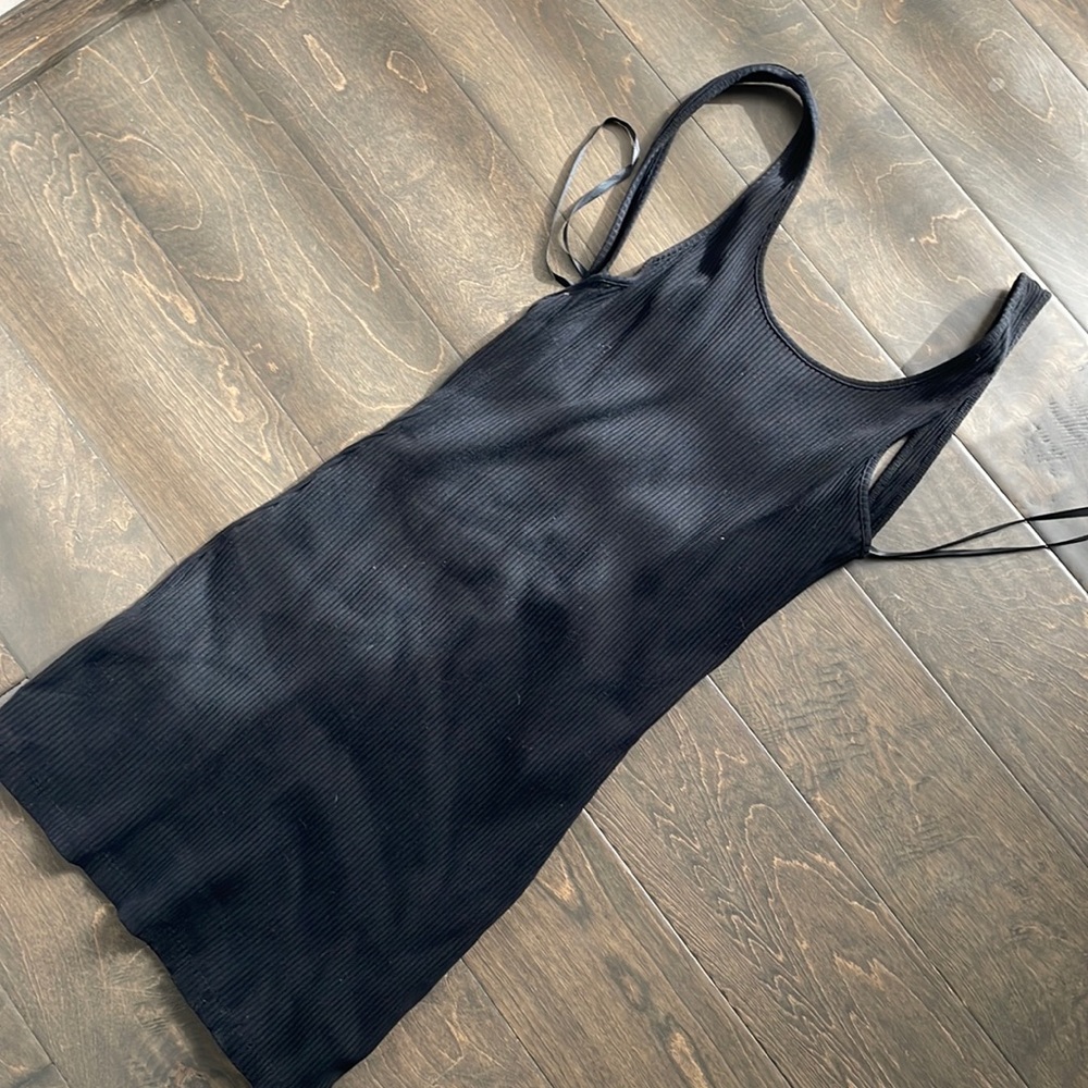Super down backless little black dress